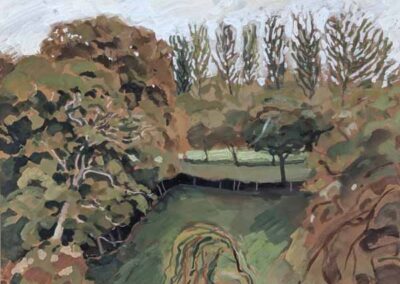 Alan John Green AG07 'Park Scene' Gouache. Framed to 46x41cm £80