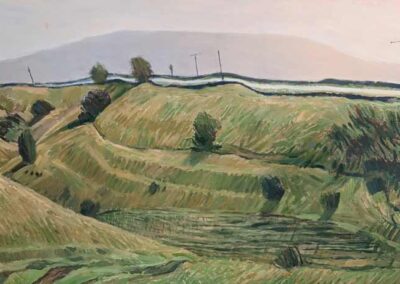 Alan John Green AG12 'Evening, High bank Lane' Moorhead, Shipley Gouache. Framed to 86x54cm £160