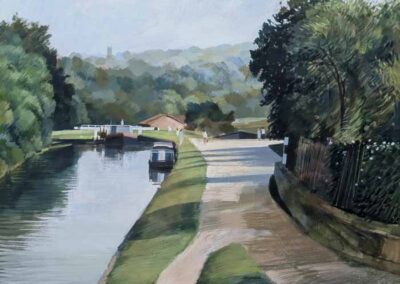 Alan John Green AG15 'Dowley Gap Lock, Bingley' Gouache 34x33cm framed to 47x37cm £200LR