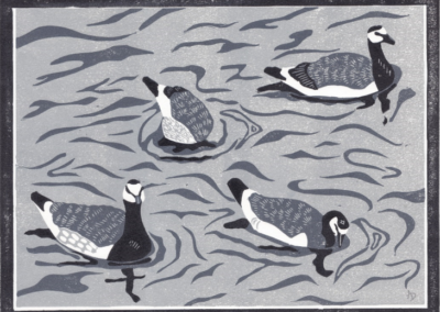 Alison Deegan AD17 'Bottoms Up'' Lino print 40x30cm mounted but unframed £25