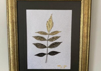 Andrew Michael AM03 Leafy sprig in antique gold frame £45