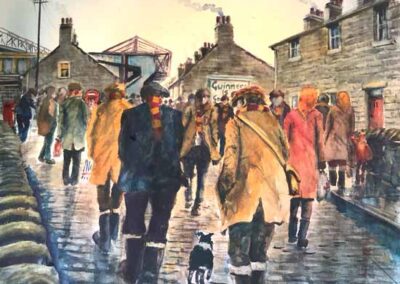 Andrew Storrie AS01 'Football Crazy' watercolour Framed to SOLD