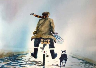 Andrew Storrie AS06 'Freewheeling' watercolour Framed to £175