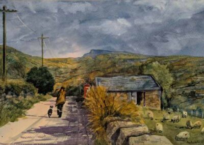 Andrew Storrie AS33 'Blustery, Pen y Ghent' Original watercolour. image 49x32cm mounted to 59x42cm £195