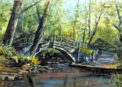 Andrew Storrie AS34 'Beckfoot Bridge, Bingley' Original watercolour. image 49x32cm mounted to 59x42cm £195
