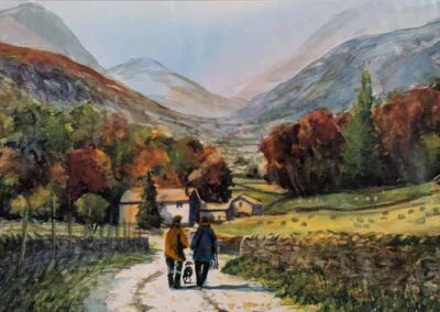 Andrew Storrie AS36 'Autumn Walks, Lakes' Original watercolour. image 49x32cm mounted to 59x42cm £195