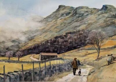 Andrew Storrie AS37 'Into the Valley' Original watercolour. image 49x32cm mounted to 59x42cm £195