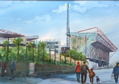 Andrew Storrie AS43 'Midland Road' Bradford City. Original watercolour 48x31cm framed to 68x50cm £295