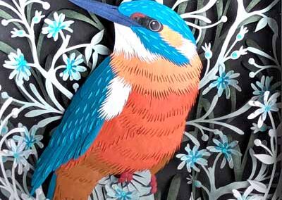 Anna Cook ACK01 'Kingfisher' Hand cut paper 7x6in £340