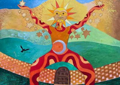 Anne Marwick AMW07 'Angelica The Door Keeper' Gouache and oil pastel framed to 43x60cm £275