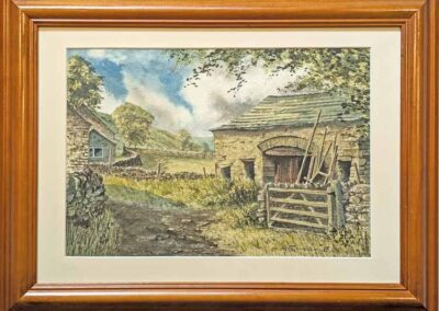 Arthur Craven 1934-2013 ACR05 'Barns in Botany Lane,Arncliffe, Littondale' watercolour 34x24cm framed to 50x38cm £150