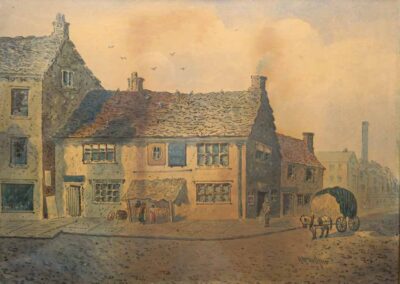 Arthur McArthur c1828-1892 AM04 'Wool Packs Inn' (lower Kirkgate, Bradford) watercolour 54.5x40cm, framed to 61x47cm £150