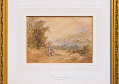Arthur McArthur c1828-1892 AM07 'Gleaners Returning Home' watercolour 20x14cm framed to 35.5x32cm £120