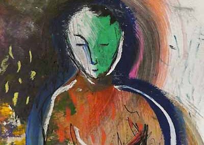 Ben Snowden BS34 'Drawn to the Stars'. Mixed media on card. 14.8x21cm £165