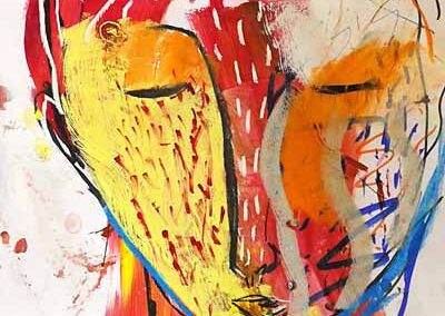 Ben Snowden BS35 'The Rain Leaves its Scars'. Mixed media on card.30x42cm £280