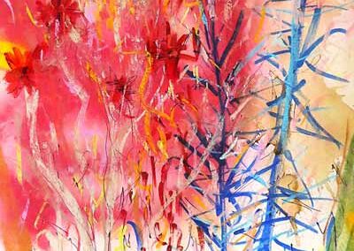 Ben Snowden BS37 'Rose Campion and Toadflax'. Mixed media on card. 21x30cm £225