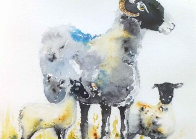 Bev Parker BP258 Molly's Twins Watercolour framed to 33x43cm £120
