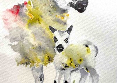 Bev Parker BP353 Beulah Ewe and Lamb Watercolour framed to 43x54cm £130
