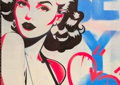 Bonehead BH056 'Just be You'. stencil art 30x61cm £80