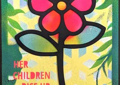 Bonehead BH40 'Her Children... Flower stencil art 20x30cm £40 lr