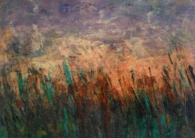 CJ Jardine CJJ01 'Long Grass' Original acrylic gel print. Framed to 29x23cm £100lr