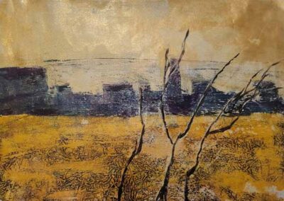 CJ Jardine CJJ02 'Sandswept' Original acrylic gel print. Framed to 29x23cm £150lr