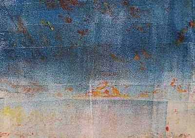 CJ Jardine CJJ03 'Sunburn' Original acrylic gel print. Framed to 25x30cm £80lr