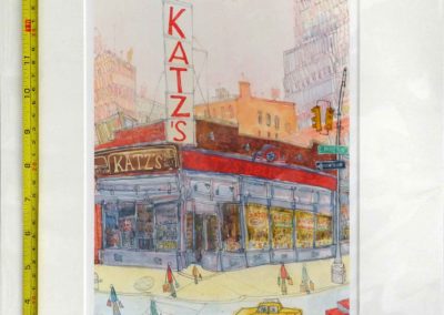 Clare Caulfield C15 'Katz's Deli, New York' 7of150 Ltd edn print. Mounted to41x33cm £89