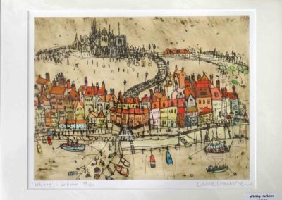 Clare Caulfield C7 'Whitby Harbour' 34of150 Ltd edn Giclee print. Mounted to51x42cm £165