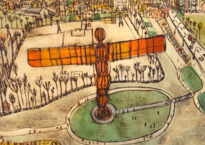 Clare Caulfield CC31 Angel of the North 10x8in print mounted on box canvas SOLD