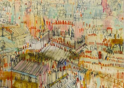 Clare Caulfield CC35 Paris rooftops 8x10in print mounted on box canvas £100