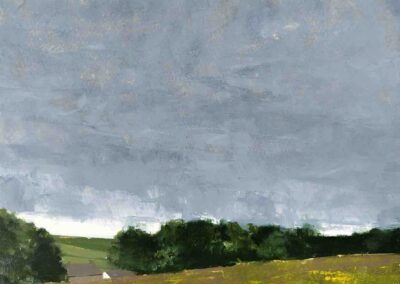 Daniel Metcalfe DM07 'Thornton Field' oil on paper 23x22cm