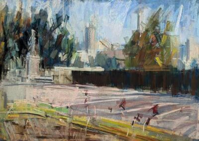David Greenwood DS01'Sallts Mill from Roberts Park' 1995 Pastel 60x42cm framed to 81x66cm SOLD