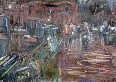Nina Greenwood DG03 'On the Canal Skipton' 2003 Pastel 34x22cm framed to 52x43cm £90