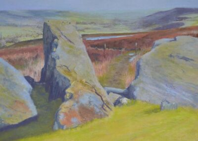 Deborah Dyer DD02 'Towards Lanshaw Dam, Ilkley Moor' pastel 20.5x18in £375
