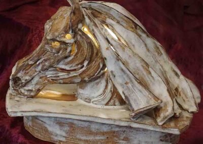 Diane Hinchliffe DH02 illuminated Horses Head ceramic SOLD