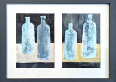 Dianne Cross 'Blue Bottles Study' Gouache £150