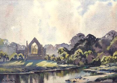 EJW (Jack) Prior 1914-1988 JAP03 'Bolton Abbey' Watercolour. 26x17cm framed to 40x32cm £150