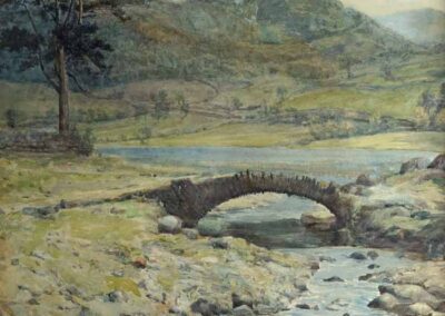 Edward Renard 1854-1915 ER02 Packhorse bridge prob Wasdale Head watercolour 16x18in £250
