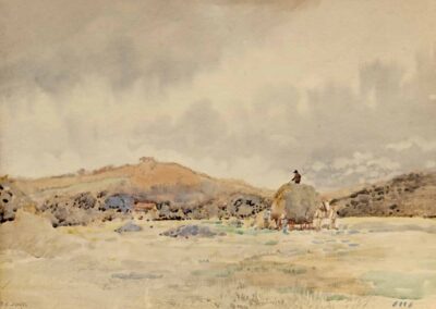 Fred C Jones 'Harvesting Scene' 1916 Watercolour 33x25cm framed to 50x44cm lr £170