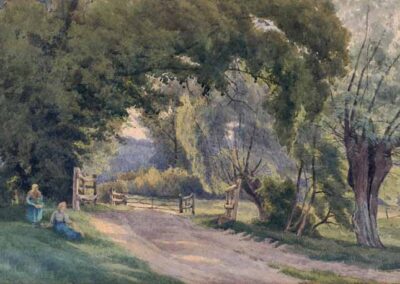 GM de L'Aubinier (1848-1930) GLAB01. Rural Scene. watercolour 43x25cm framed to 63x48cm £200