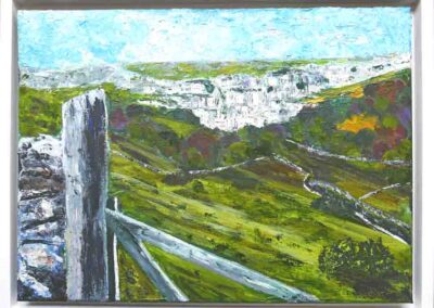 Gabrielle Hall GH04 'Overlooking Malham Cove' acrylic 44.5x34.5cm £220