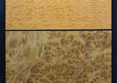 Gavin Edwards GE01 Lacewood and Burl wood veneer panels 23x53cm £90