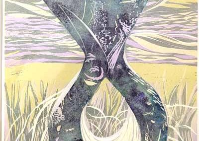 Heather Swain HSW26 'Birdwoods Sculpture 3' Linoprint 10f1 62x50 £85lr