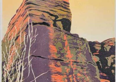 Heather Swain HSW53 'Druid's Altar St Ives Bingley ' Linocut 17of20VE 14x20 mounted to 26x30cm £56