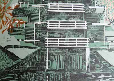 Heather-Swain--Varients-on-Five-Rise-Lock-Linocut