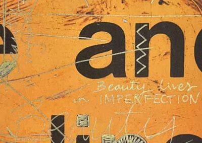 Helen Shearwood HR383_'Imperfect Beauty' Gold posca on photograph (ink jet) A4 110
