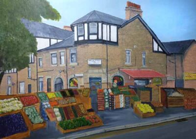 Ian Burdall IB23 'Open 7 Days, Malala Foods, Duckworth Lane, Bradford' Oil on canvas. 30x40in £325lr
