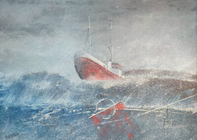 Ian Burdall IB25 'Days at Sea' Oil on canvas 61x46cm £250