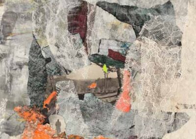 Ian Tothill IT04 'Stepping Out' Mixed Media Collage 31x35cm £140lr